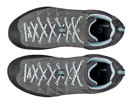 SCARPA Women's Crux Hiking and Approach Shoes - Shark/Blue Radiance - 8-8.5