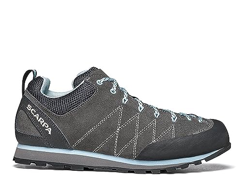 SCARPA Women's Crux Hiking and Approach Shoes - Shark/Blue Radiance - 8-8.5