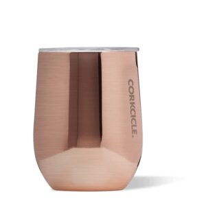 corkcicle origins stemless cup - triple insulated stainless steel travel wine cup tumbler for coffee, wine, and cocktails - spill proof, reusable, bpa-free, dishwasher safe - 12oz/355ml, copper