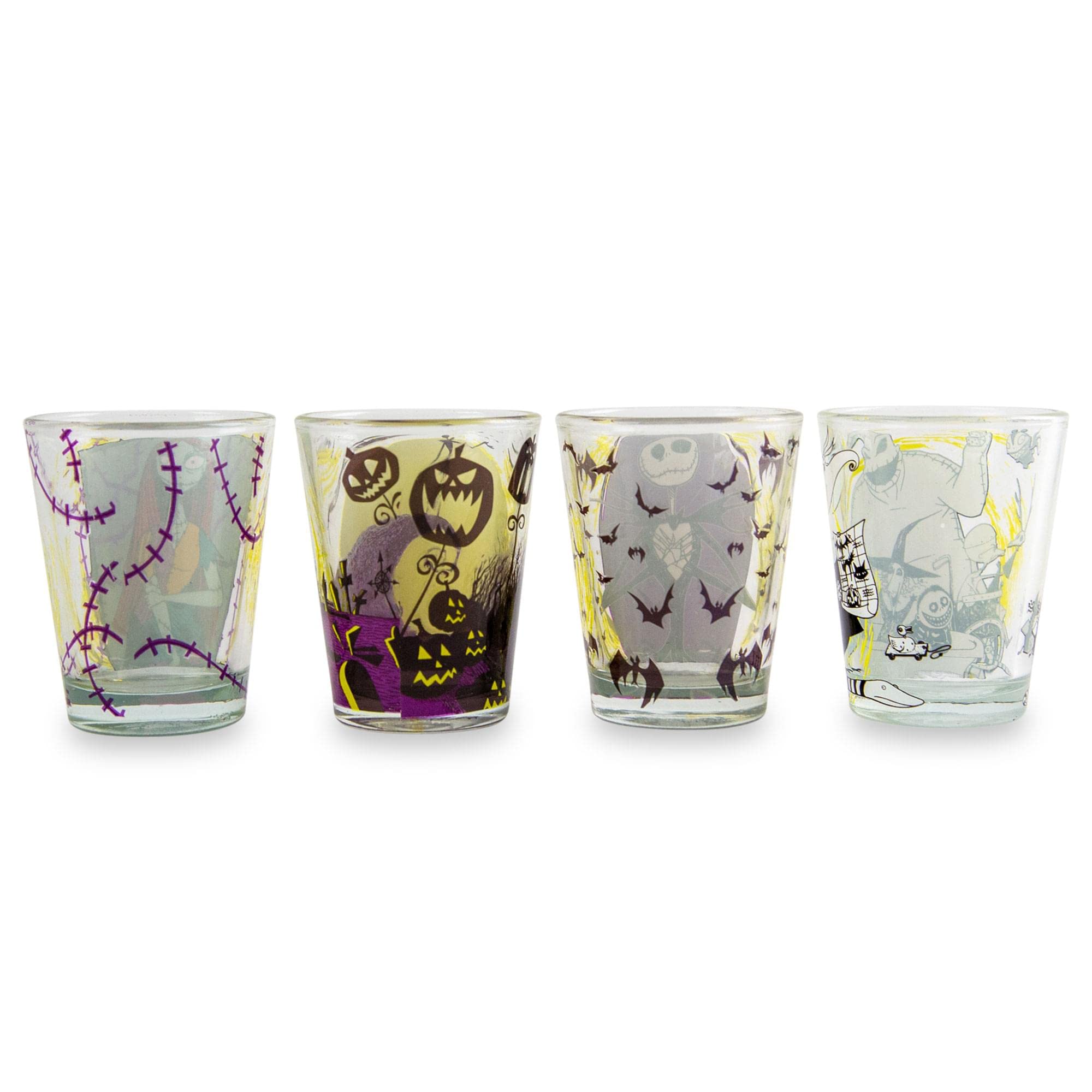 Silver Buffalo NB110864 Disney Nightmare Before Christmas Mini Glasses (4 Pack), Multicolor