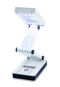 ideaworks jr7911 led desk lamp, white with magnifying glass