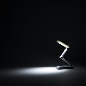 IdeaWorks JR7911 LED Desk Lamp, White with Magnifying Glass