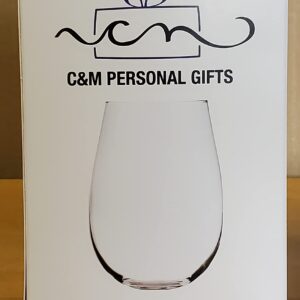 C M Panda 17oz. Lead Free Crystal stemless wine glass