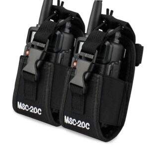 abcgoodefg 3 in1 radio holder holster case pouch bag for gps kenwood motorola baofeng uv5r uv82 uv5ra 888s retevis h777 two way radio walkie talkie msc 20c (2pack)