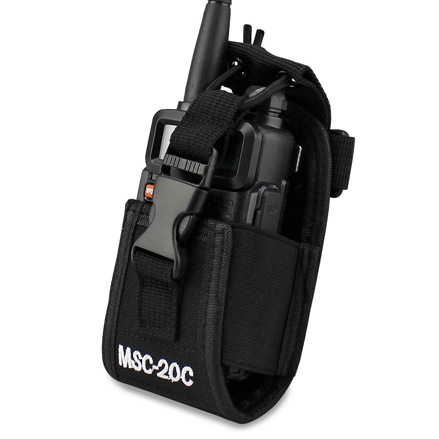 abcGoodefg 3 in1 Radio Holder Holster Case Pouch Bag for GPS Kenwood Motorola baofeng UV5R UV82 UV5RA 888S Retevis H777 Two Way Radio Walkie Talkie MSC 20C (2Pack)