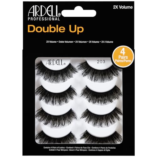 Ardell False Eyelashes 4 Pack Double Up 203, 1 pack (4 pairs per pack)