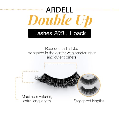 Ardell False Eyelashes 4 Pack Double Up 203, 1 pack (4 pairs per pack)