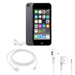 apple ipod touch 16gb 6th generation with accessory bundle - space gray (refurbished)