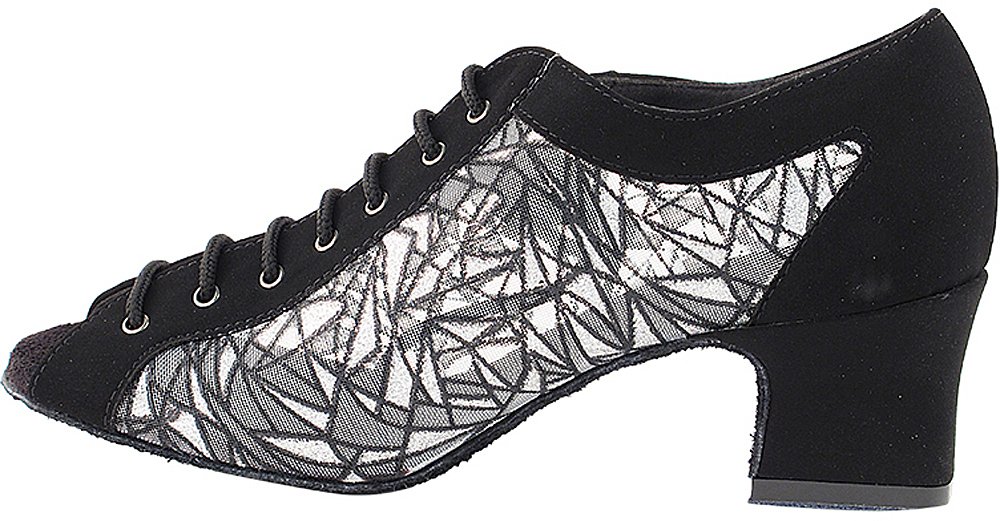 Womens Ballroom Dance Shoes Party Salsa Practice Dance Shoes Black Nubuck & #51 Mesh 1643EB Comfortable - Very Fine 2" Heel 8 M US [Bundle of 5]