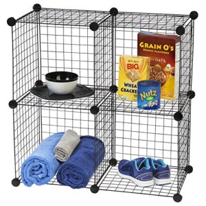 only garment racks 4 cube mini grid unit with back- black