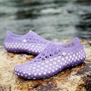 Water Shoes Women Sandals Shower Swim Pool Beach River Shoes Aqua Comfort Garden Clogs New Purple 9 US