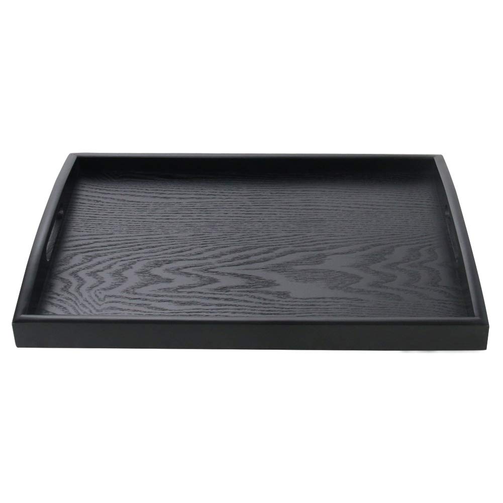 SILILUN Wooden Tray Rectangular Serving Tray Breakfast Serving Tray Wood Display Stand Nature Manchurian Ash Wood Food Tray (Small)