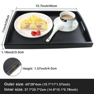 SILILUN Wooden Tray Rectangular Serving Tray Breakfast Serving Tray Wood Display Stand Nature Manchurian Ash Wood Food Tray (Small)