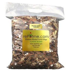 repotme orchid potting mix, phalaenopsis dark classic orchid mix (mini bag) - hand blended in the usa