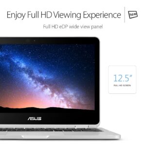 ASUS Chromebook Flip C302 2-In-1 Laptop- 12.5” Full HD 4-Way NanoEdge Touchscreen, Intel Core M5, 4GB RAM, 64GB Flash Storage, All-Metal Body, Backlit Keyboard, Chrome OS- C302CA-DH54 Silver