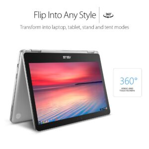 ASUS Chromebook Flip C302 2-In-1 Laptop- 12.5” Full HD 4-Way NanoEdge Touchscreen, Intel Core M5, 4GB RAM, 64GB Flash Storage, All-Metal Body, Backlit Keyboard, Chrome OS- C302CA-DH54 Silver