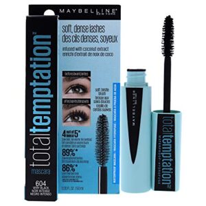 maybelline new york makeup total temptation waterproof mascara, very black, 0.3 fl oz (pack of 1) , k2466800