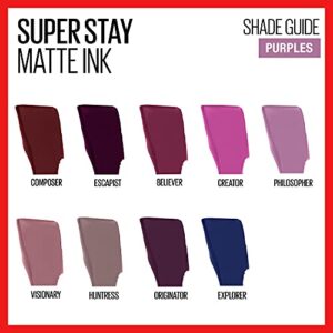 Maybelline New York SuperStay Matte Ink Un-nude Liquid Lipstick, Philosopher, 0.17 Ounce