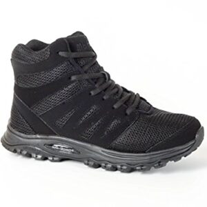 MT. EMEY 9315 Lady's Athletic Comfort Walking Lace High Top Shoes Black