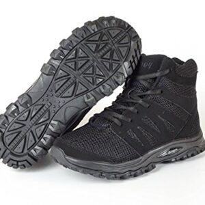 MT. EMEY 9315 Lady's Athletic Comfort Walking Lace High Top Shoes Black