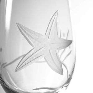 Rolf Glass Starfish White Wine Glass, 4 Count (Pack of 1), Clear