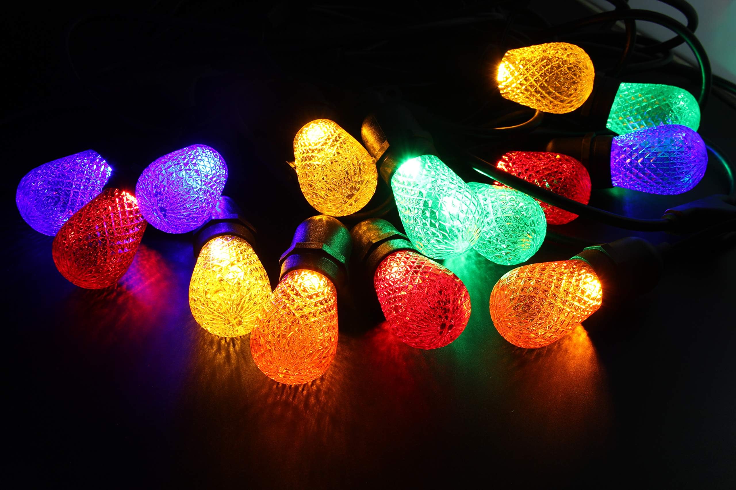 BRIMAX S14 Colored LED Bulbs Plastic for Christmas Outdoor String Lights Replacement, Shatterproof, E26 Base Multi Color Red/Orange/Blue/Green/Yellow, Halloween Decorative Bulb 15pack