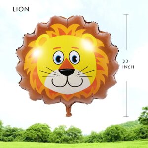 Jungle Safari Birthday Party Decorations - 6 Pack Giant Safari Animal Balloons for Boy Kids Safari Jungle Baby Shower Wild One Birthday Zoo Party Decorations