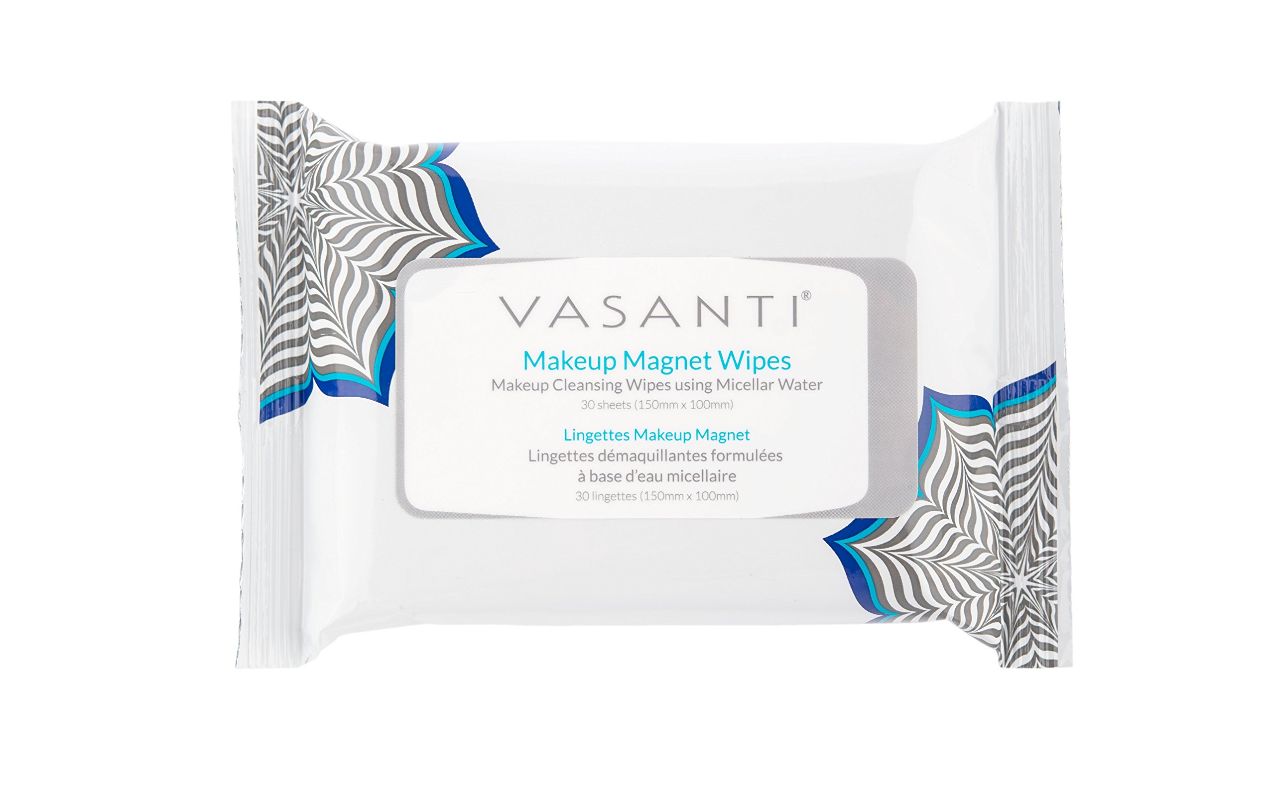 VASANTI Makeup Magnet Wipes - Gentle Facial Makeup Remover Cleansing Wipes with Micellar Water Paraben and Cruelty Free Vegan Friendly