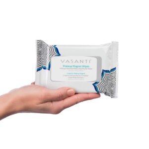 VASANTI Makeup Magnet Wipes - Gentle Facial Makeup Remover Cleansing Wipes with Micellar Water Paraben and Cruelty Free Vegan Friendly