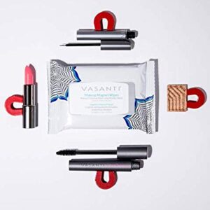 VASANTI Makeup Magnet Wipes - Gentle Facial Makeup Remover Cleansing Wipes with Micellar Water Paraben and Cruelty Free Vegan Friendly