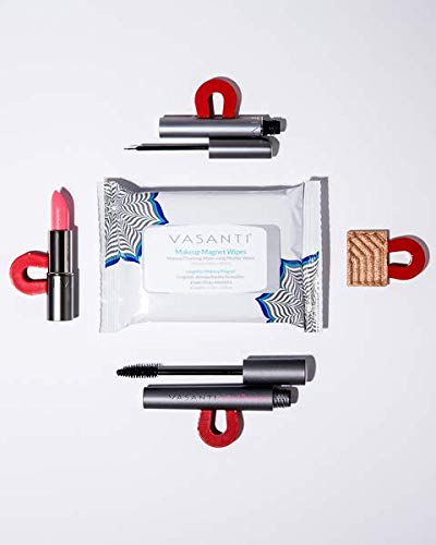 VASANTI Makeup Magnet Wipes - Gentle Facial Makeup Remover Cleansing Wipes with Micellar Water Paraben and Cruelty Free Vegan Friendly