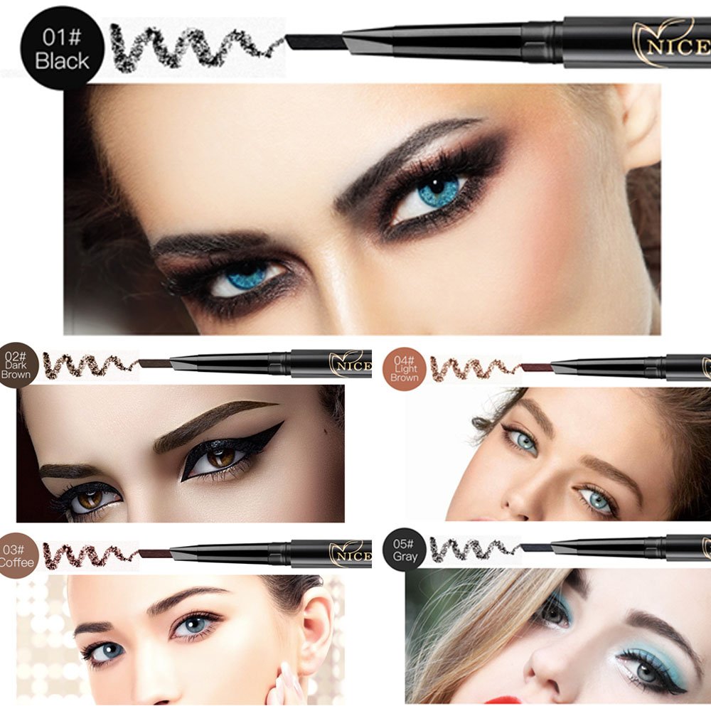 Eyebrow Pencil Gray Double Ended Precision Waterproof Brow Cruelty Free(Gray #5)