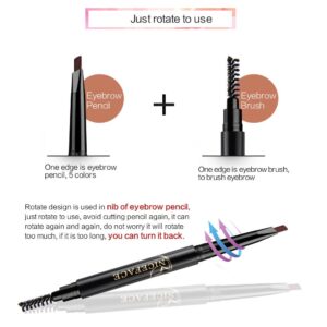 Eyebrow Pencil Gray Double Ended Precision Waterproof Brow Cruelty Free(Gray #5)