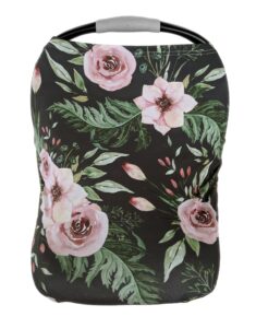 pobi baby car seat covers and nursing cover - soft and stretchy floral pattern (charm)