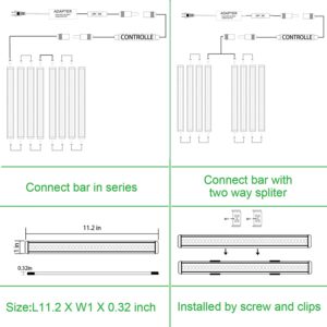 AIBOO LED Under Cabinet Lighting Kit, Plug in Strip Lights with Dimmer Switch for Kitchen Cabinet Counter, Closet, Bedroom Lighting（24w-8 Bars kit-2700K)