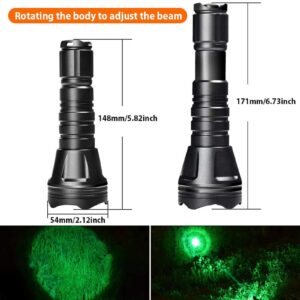 Odepro KL52Plus Zoomable Hunting Light with Red Green White IR850 Interchangeable Modules, Predator Flashlight with Pressure Switch, for Hog Coyote and Varmint Hunting