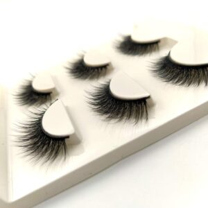 Imported Korea Fiber Faux Mink False Eye lashes Handmade Reusable Long Cross Volume Dramatic Lashes Natural Look Makeup Thick Black Fake EyeLashes