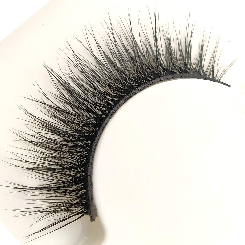 Imported Korea Fiber Faux Mink False Eye lashes Handmade Reusable Long Cross Volume Dramatic Lashes Natural Look Makeup Thick Black Fake EyeLashes