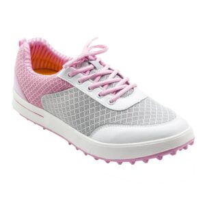pgm golf shoes for girls, breathable lightweight summer women golf shoes provide style, comfort, and performance both on and off the golf course, 37 m eu / 6 b(m) us, pink