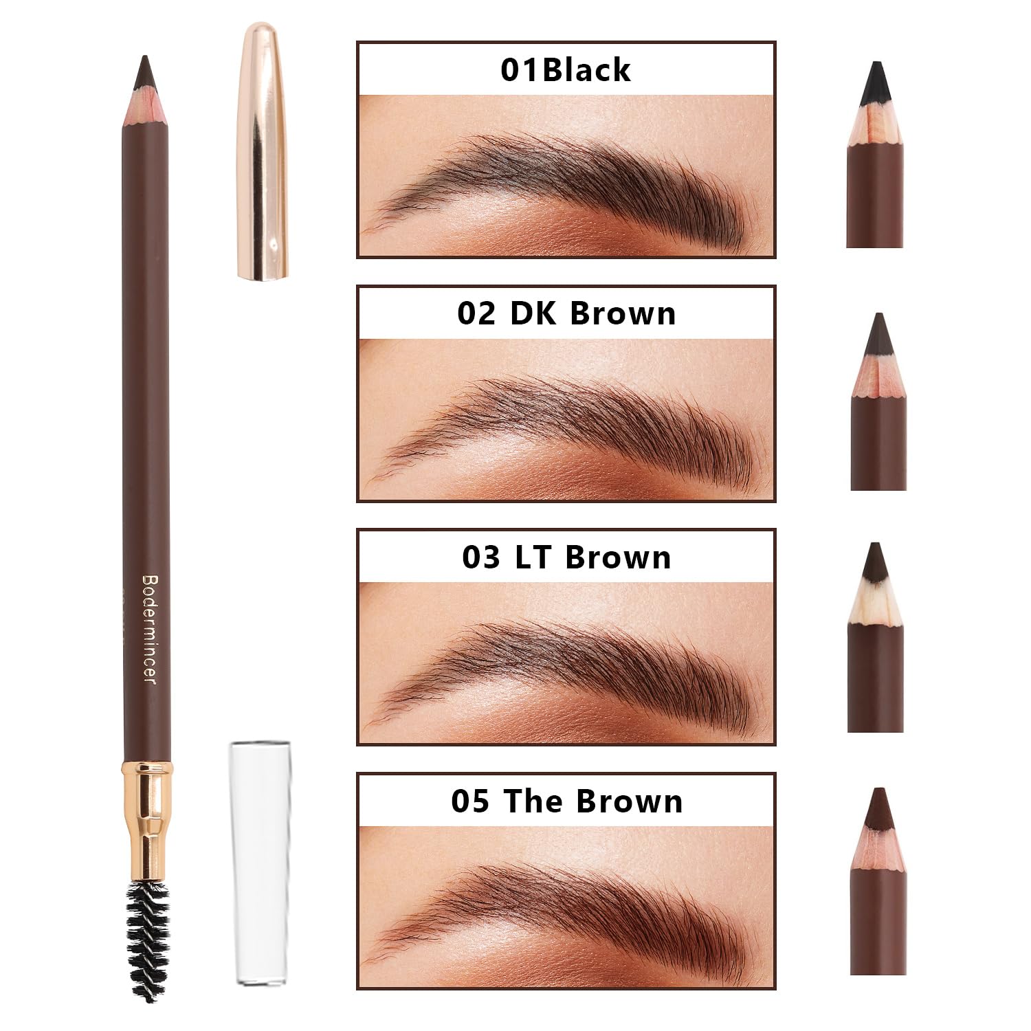 1pcs Eyebrow Pencil Longlasting Waterproof Durable Liner Eyebrow 5 Colors to Choose (2# Dark Brown)