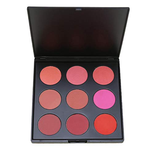 Blusher Palette, Vodisa 9 Color Natural Make Up Blushing Set Face Sheer Matte Mineral Blush Kit, Cheek Base Foundation Pressed Powder Pallet Professional Facial Beauty Cosmetic Makeup Blush (1)