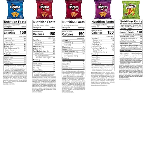 Doritos Flavored Tortilla Chips, Variety Pack, (Pack of 40)