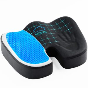 modvel - the original gel seat cushion for desk chair, enhances posture and support, non-slip bottom, ideal tailbone cushions for pressure relief - premium gaming, car, office chair cushion