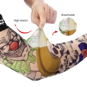 Benbilry 6pcs Art Arm Fake Tattoo Sleeves Cover For Unisex Party Cool Man Woman Fashion Tattoos & Body Art Temporary Waterproof Sunscreen Nylon Kit