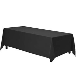 Gee Di Moda Rectangle Tablecloth - 70 x 120 Inch Black Table Cloth for 6 or 8 Foot Rectangle Table - Heavy Duty Washable Fabric - for Buffet Table, Holiday Party, Dinner, Wedding & Baby Shower