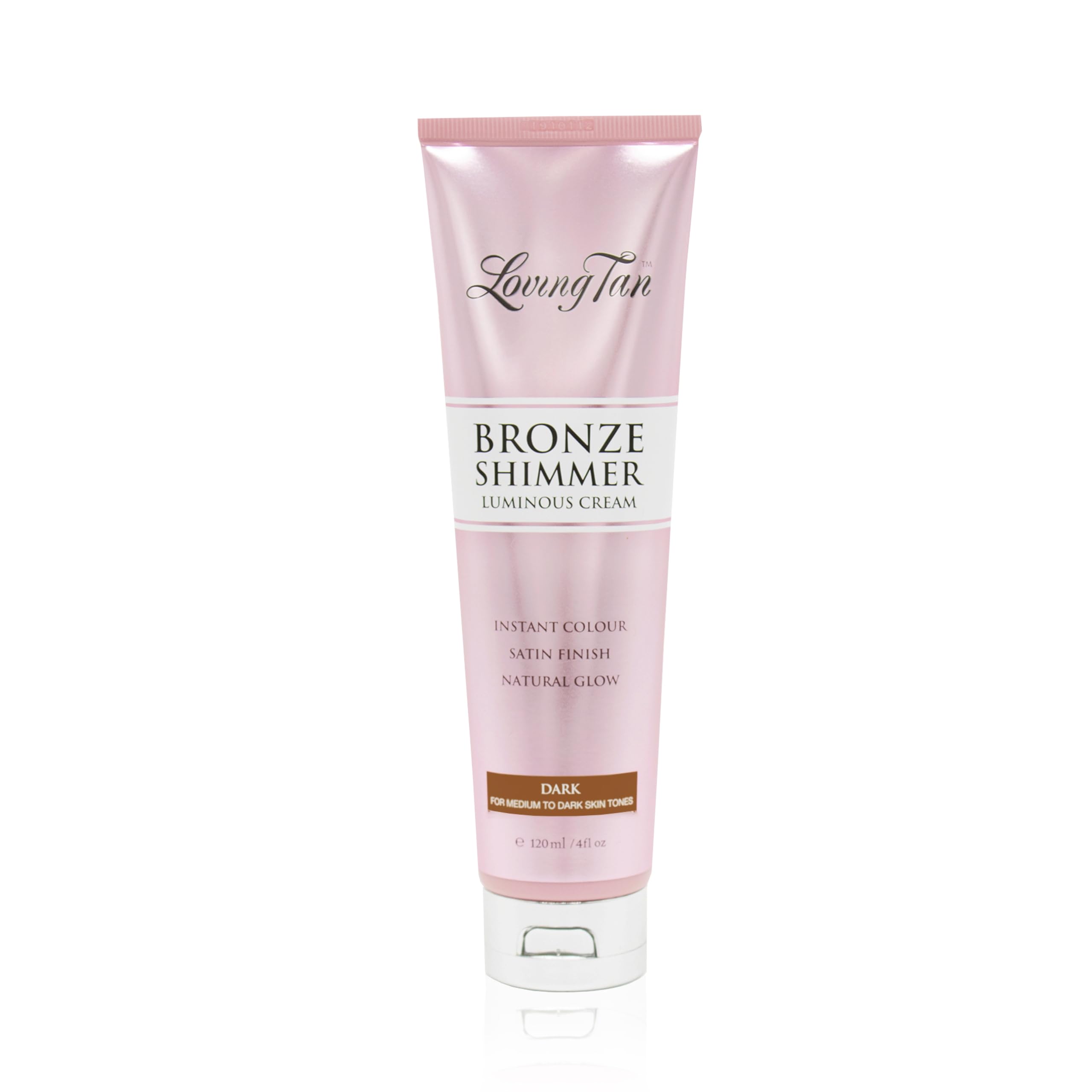 Loving Tan Bronze Shimmer Luminous Cream, Dark - Streak Free, Natural Looking, Instant Sunless Tanner - 6+ Self Tanning Applications per Tube, Cruelty Free - 4 FL Oz