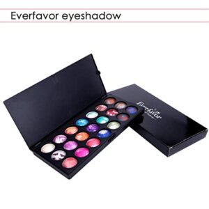 21 Color Everfavor Makeup Palette Shimmer Eyeshadow Palettes Baked Eye Shadows Cosmetics Pallet with Galaxy Colors (21 Color, 04)