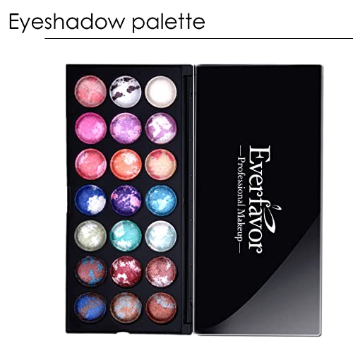 21 Color Everfavor Makeup Palette Shimmer Eyeshadow Palettes Baked Eye Shadows Cosmetics Pallet with Galaxy Colors (21 Color, 04)