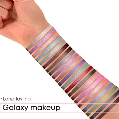 21 Color Everfavor Makeup Palette Shimmer Eyeshadow Palettes Baked Eye Shadows Cosmetics Pallet with Galaxy Colors (21 Color, 04)