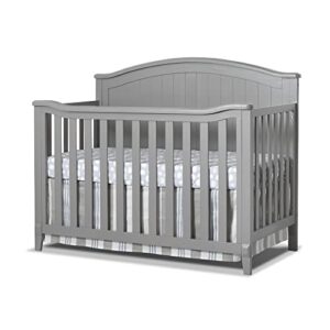 sorelle furniture fairview crib, classic 4-in-1 convertible crib, made of wood, non-toxic finish, wooden baby bed, toddler bed, child’s daybed and full-size bed, nursery furniture -gray